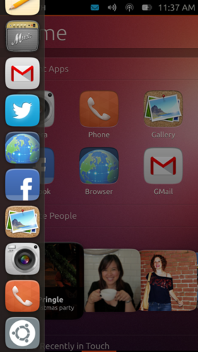 図3　Ubuntu Touchのランチャー