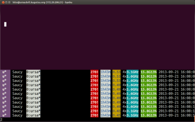 第291回 Tmux Gnu Screenのラッパーコマンド Byobuを使いこなす 13年版 Ubuntu Weekly Recipe Gihyo Jp 技術評論社