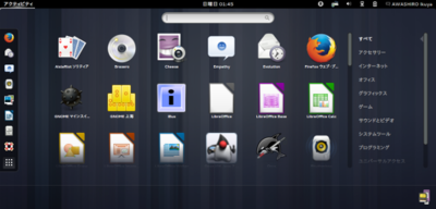 図1　Ubuntu 13.04のGNOME Shellアクティビティ画面