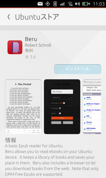 図6　UbuntuストアのBeruの画面