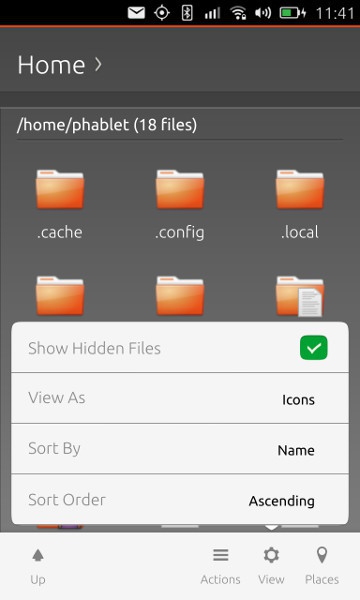 図8　Ubuntu Touchでのファイルの移動