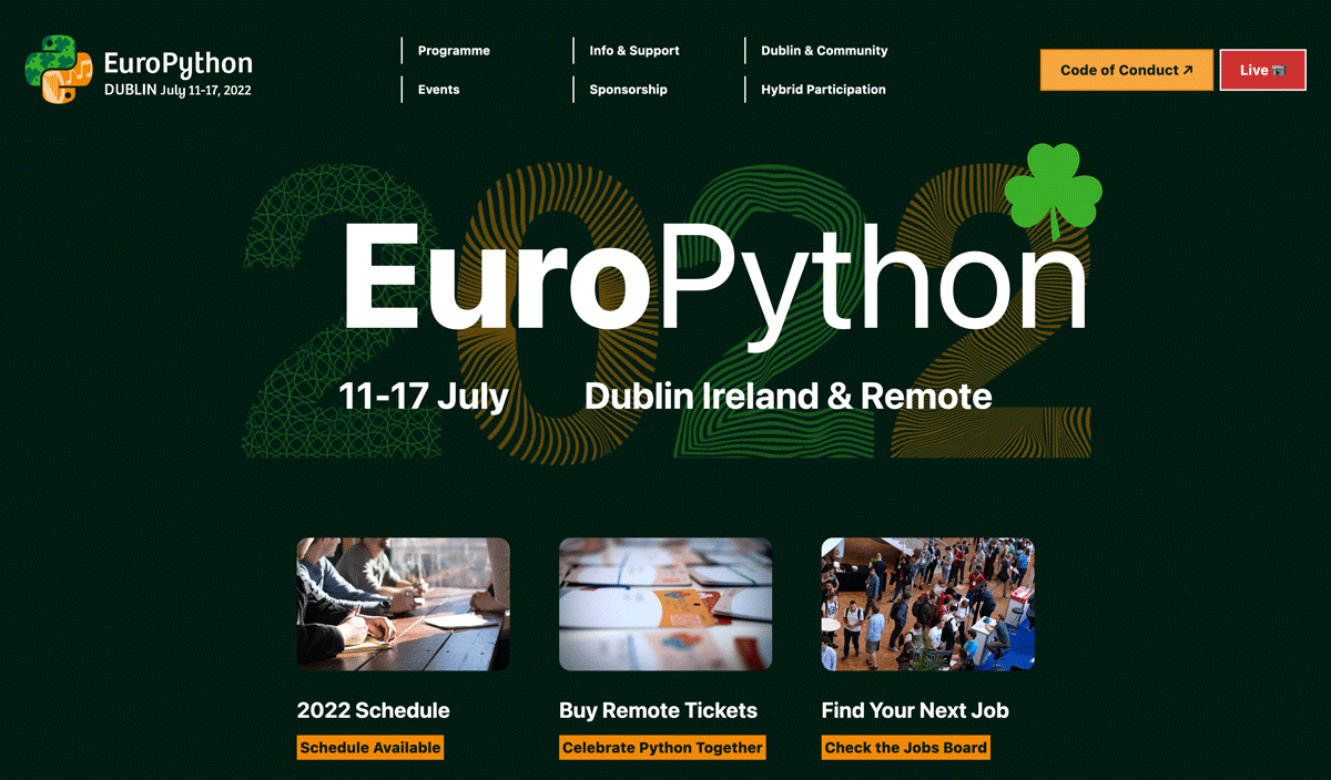 EuroPython 2022 Webサイト