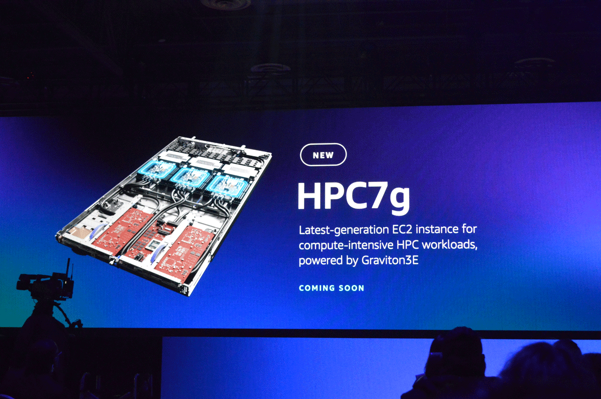 Graviton3Eを搭載した新インスタンス「HPC7g」は同じVPC内のインスタンス間のトラフィックに最適化された、独立した200GbpsのEFAネットワーク帯域を備え、最大64vCPUと128GBのメモリを利用可能