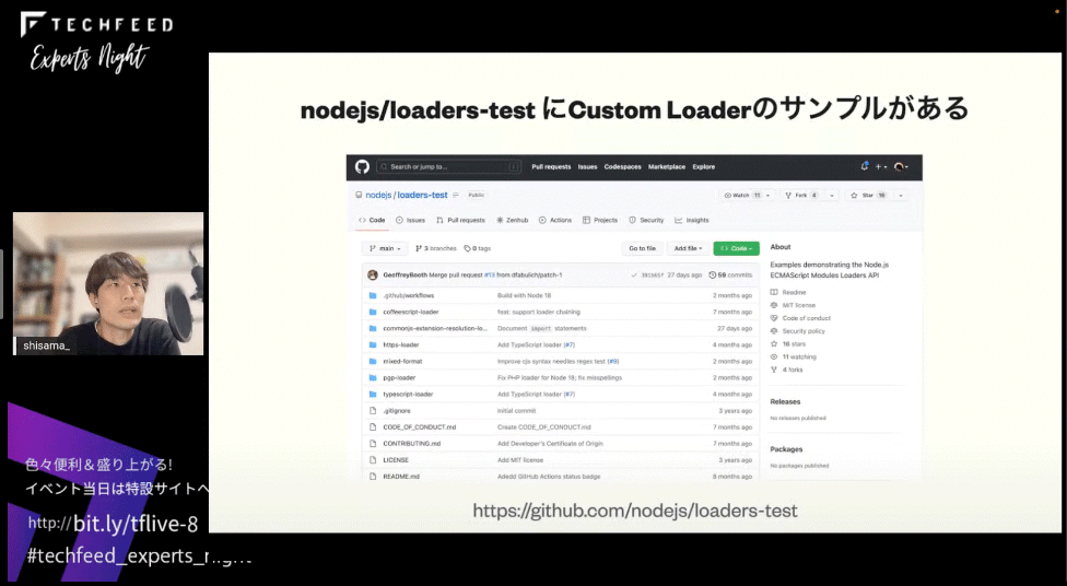 node.js/loaders-testにCustom Loaderのサンプル