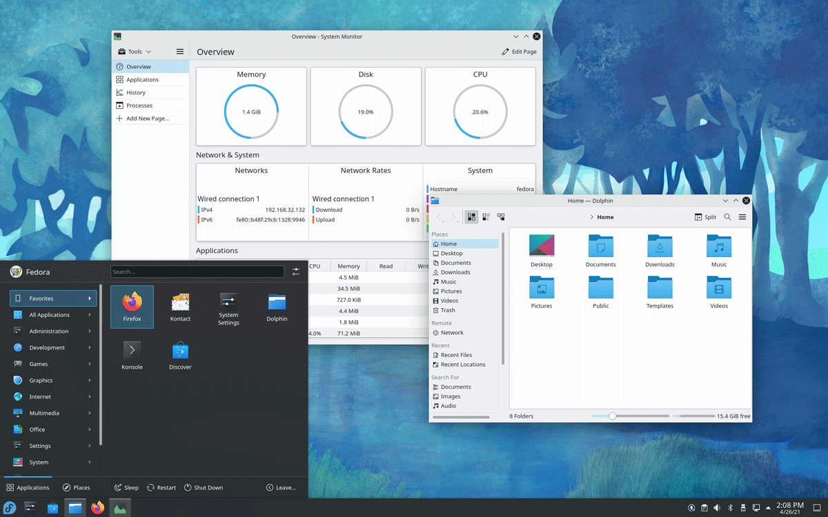 KDE Plasma Desktopの画面