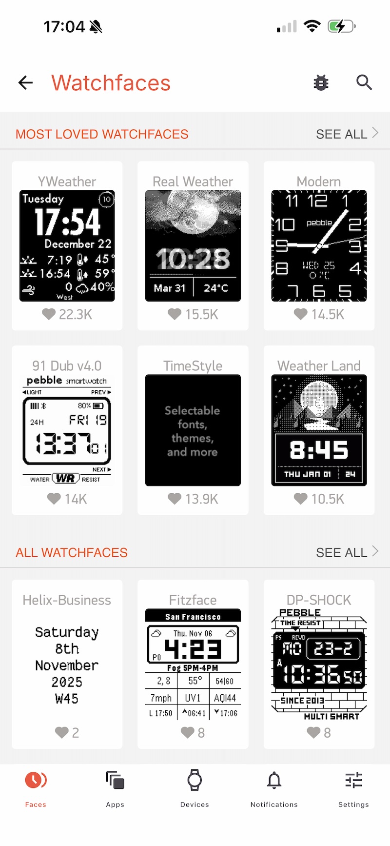 ウォッチフェイスのストア