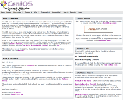 図　CentOSのWebページ