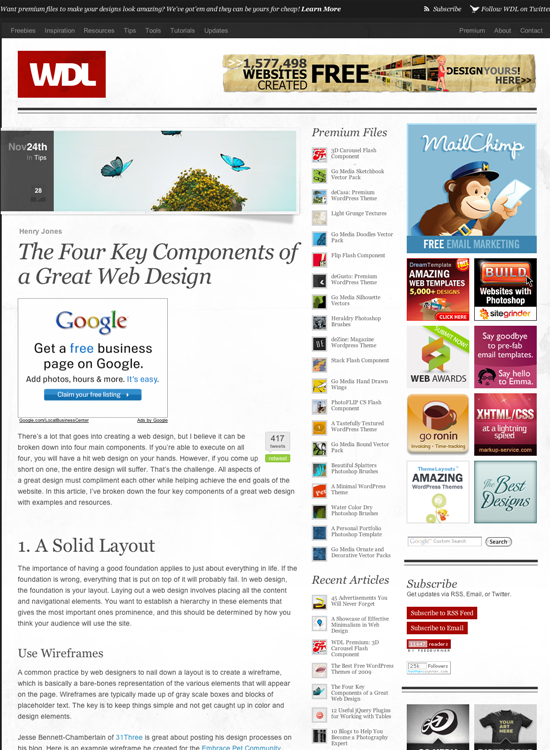 図1　Webデザインをすばらしいものにする4つの鍵