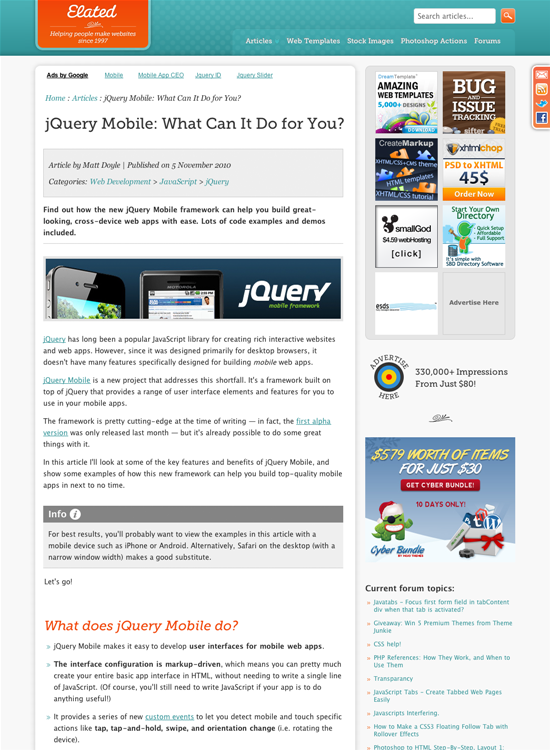 図5　jQuery Mobileで何ができるのかの紹介