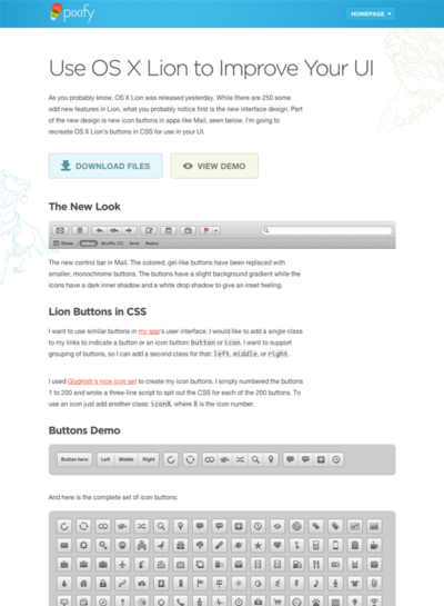 図5　Mac OS X Lion風ボタンのフレームワーク