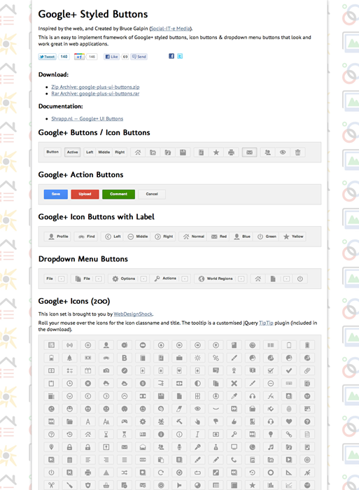 図2　Google+スタイルのボタンのフレームワーク