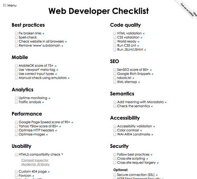 図2　Web制作者のためのチェックリスト