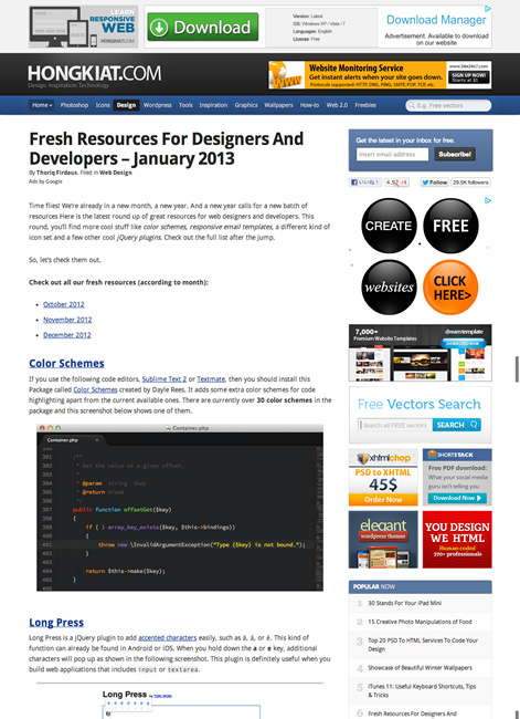 図5　Webデザイナー＆デベロッパーのための各種リソース
