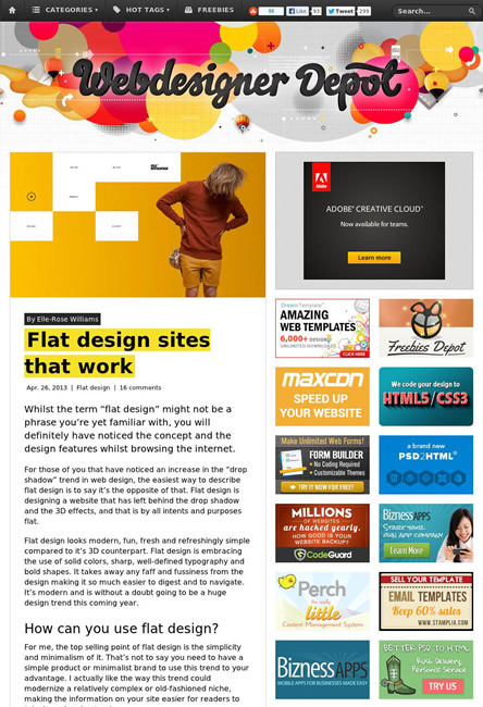 図1　フラットデザインに関する記事