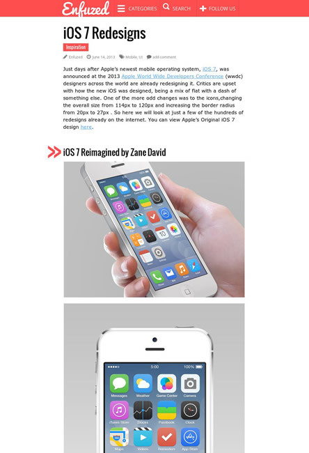 図3　iOS 7をリデザインしてみた作品の数々
