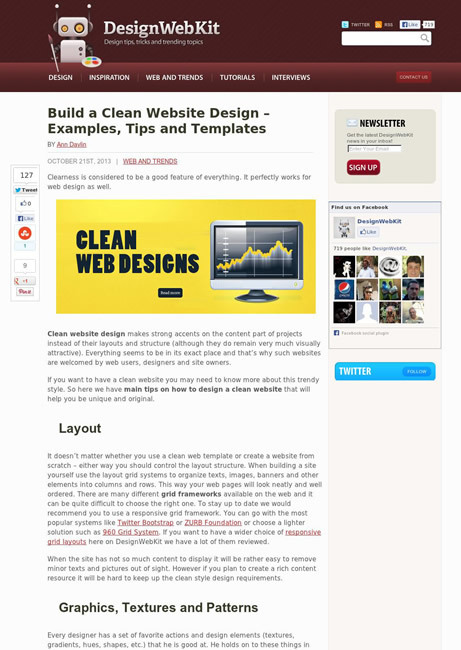 図2　クリーンなWebデザインに関する作例やテンプレート