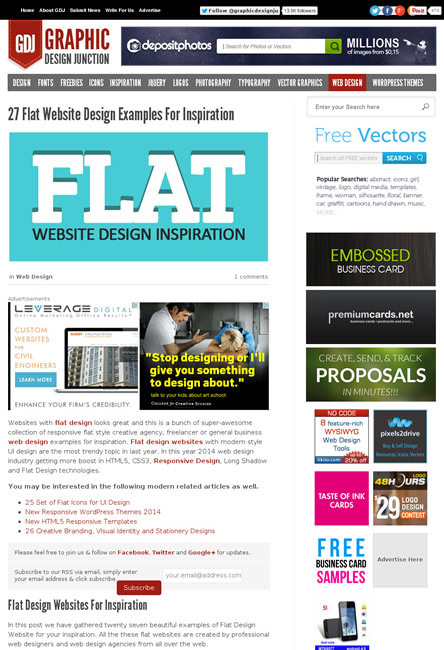 図5　フラットデザインのWebサイトのギャラリー