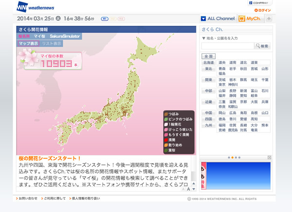 図6　桜の開花情報サービス