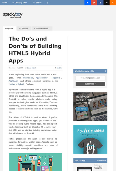図1　HTML5で作るハイブリッドなアプリ開発のヒント