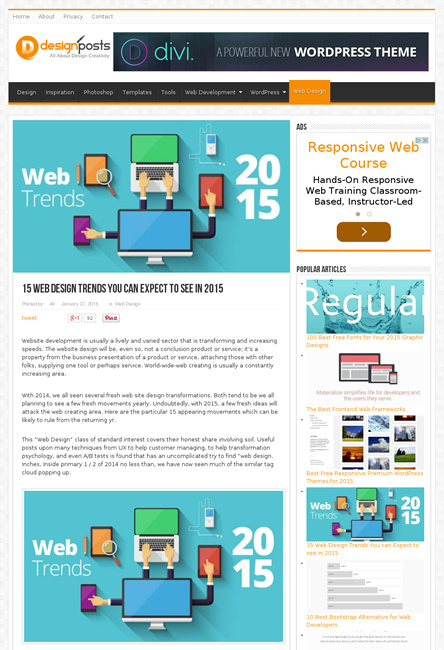 図1　2015年のWebデザインのトレンド