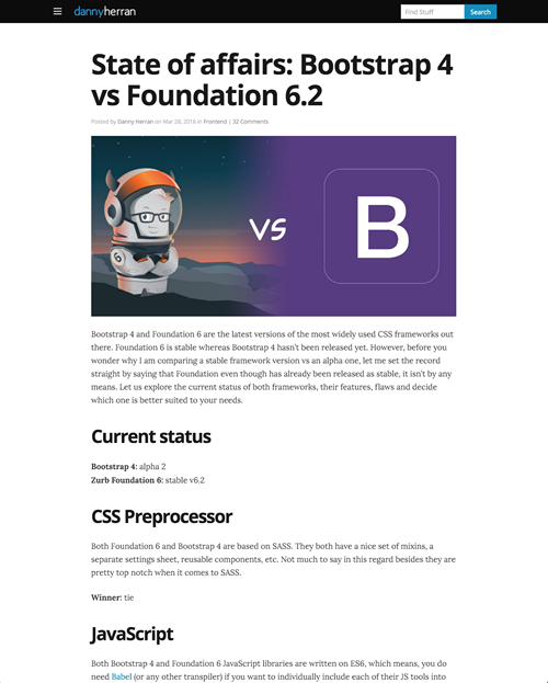 図4　BootstrapとFoundationの比較