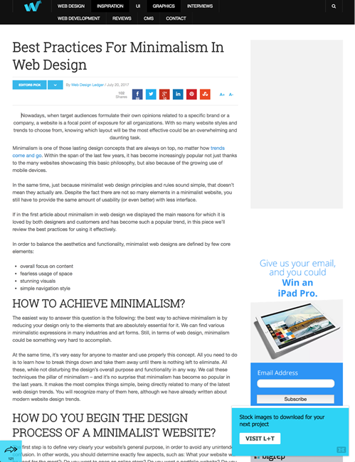 図3　Webデザインにミニマリズムを取り入れるためのヒント