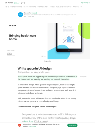 図3　UIデザインのホワイトスペースの使い方