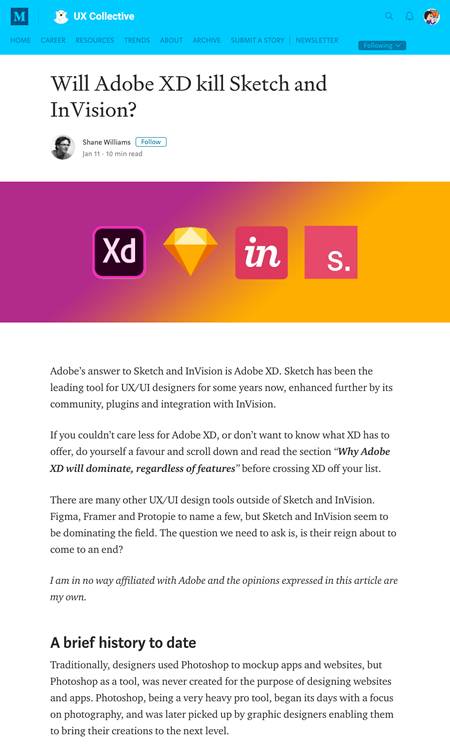 図4　Adobe XDはSketchとInVisionに勝利するのか？