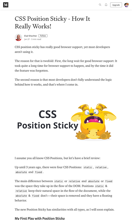 図3　CSSのPosition Stickyについての詳細解説