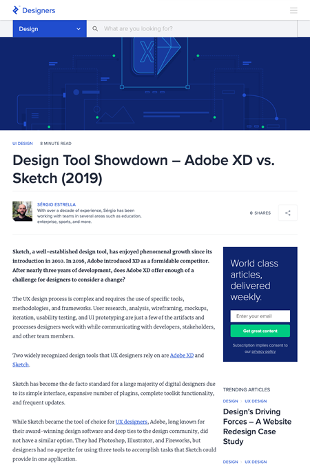 図1　Adobe XDとSketchの機能比較