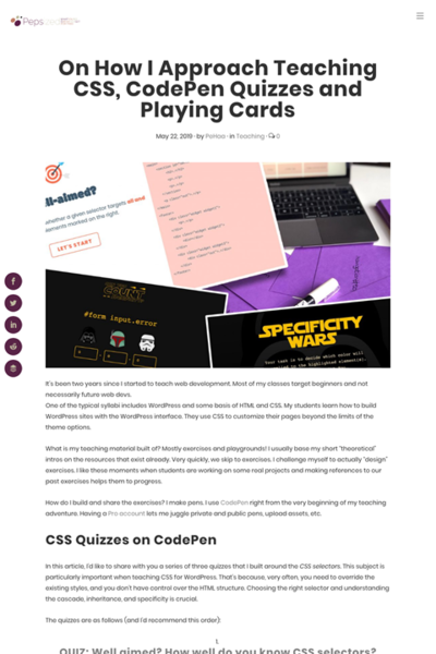 図5　CSSを教えるためにクイズとカードゲームを使う方法