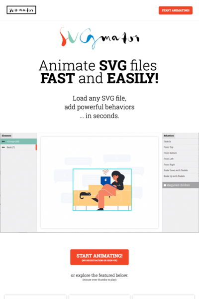 図6　SVGファイルを使ったアニメーションを作るサービス