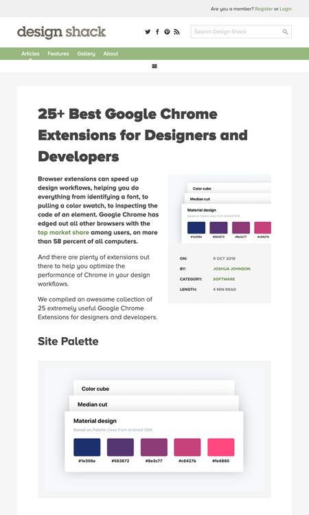 図6　デザイナー・開発者に役立つGoogle Chromeの拡張機能いろいろ