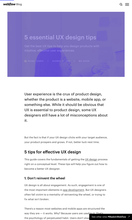 図3　UXデザインの重要なテクニック5つ