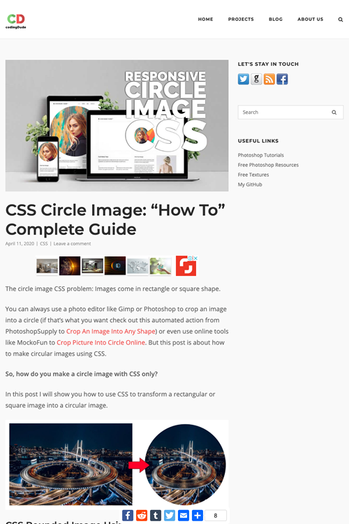 図4　CSSで画像を円形にトリミングしてレスポンシブ対応にする方法