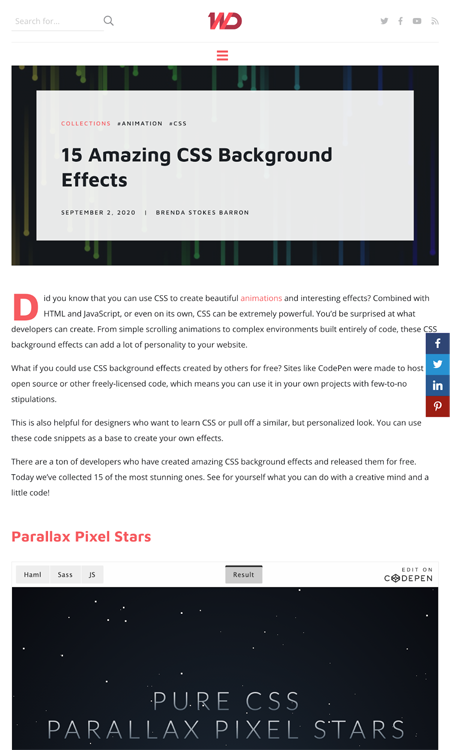 図5　CSSで作られた背景効果いろいろ