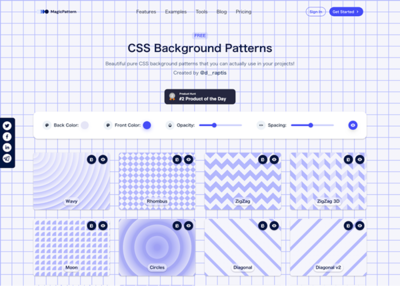 図7　CSSのパターンを作るCSS Background Patterns