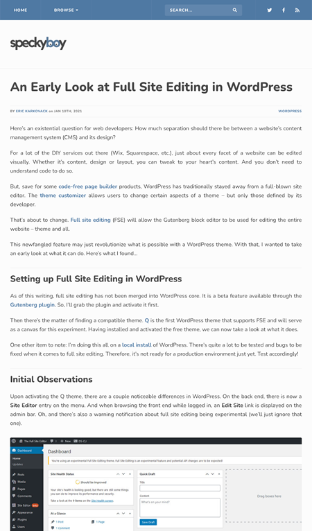 図4　WordPressのフルサイトエディターを一足早く紹介
