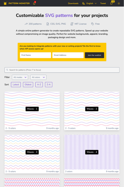 図6　SVGの背景パターンを作成，カスタマイズできるサービス