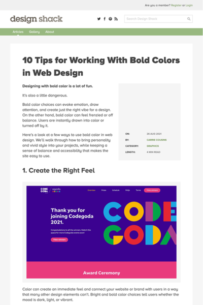 図2　Webデザインで大胆な色を扱う10のヒント