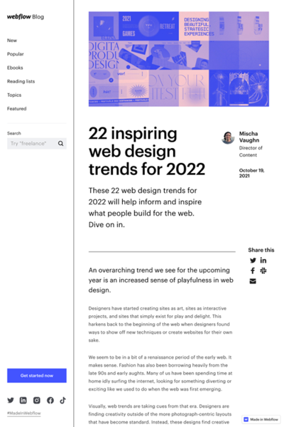図1　2022年のWebデザインのトレンド22項目