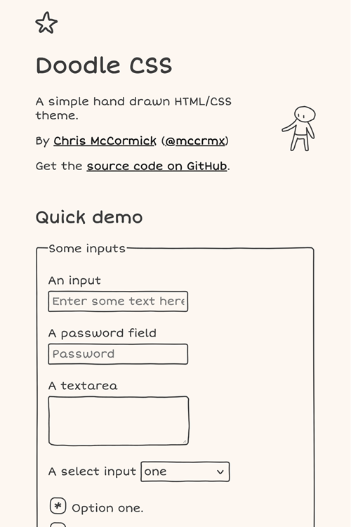 図5　シンプルな手書き風のHTML＆CSSテーマ