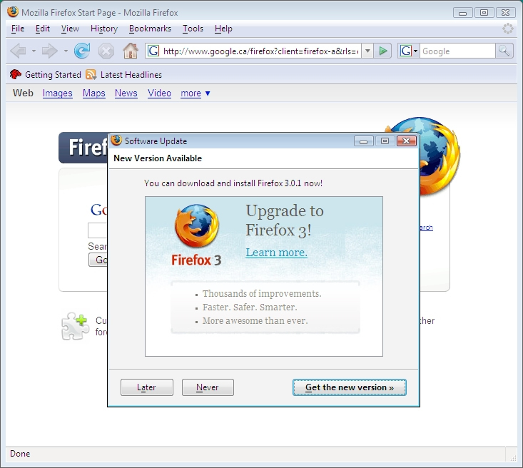 図　Firefox2アップグレードダイアログ - The Mozilla Blogより抜粋