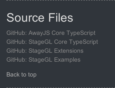 図2　Away3D TypeScriptサイトの「Source Files」の欄