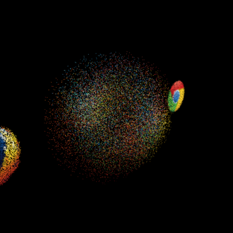 サンプル1　Away3D 15/03/13: Exploding two logos using particles