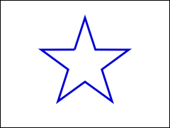 図1　2次元平面に線で描かれた星形