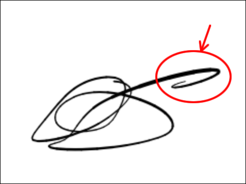 図3　描かれる線にはバネのような弾みがつく