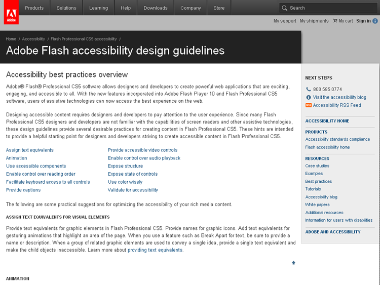 図　Flash Accessibility Design Guidelines