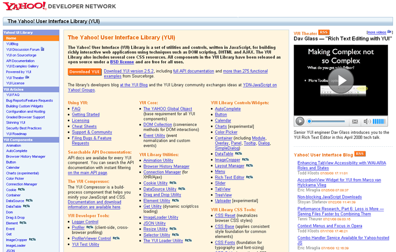 図2　The Yahoo! User Interface Library