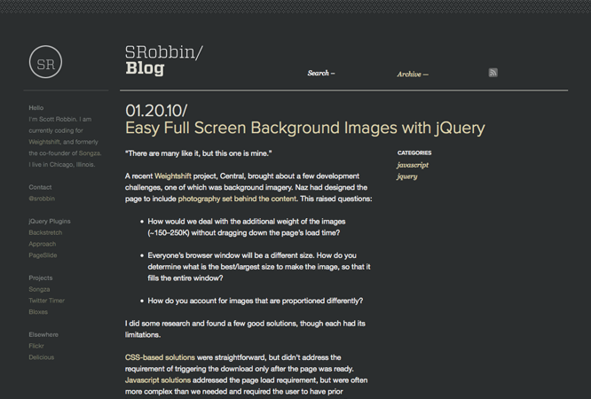 Easy Full Screen Background Images with jQuery